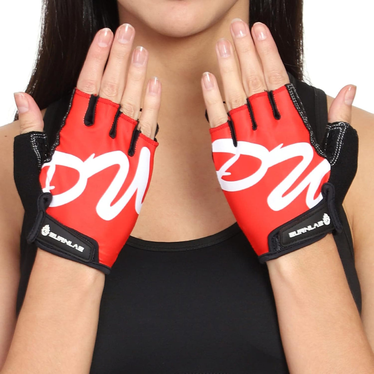 Burnlab Basic Gym Gloves with Wrist Support, Red - Size S - Image 2