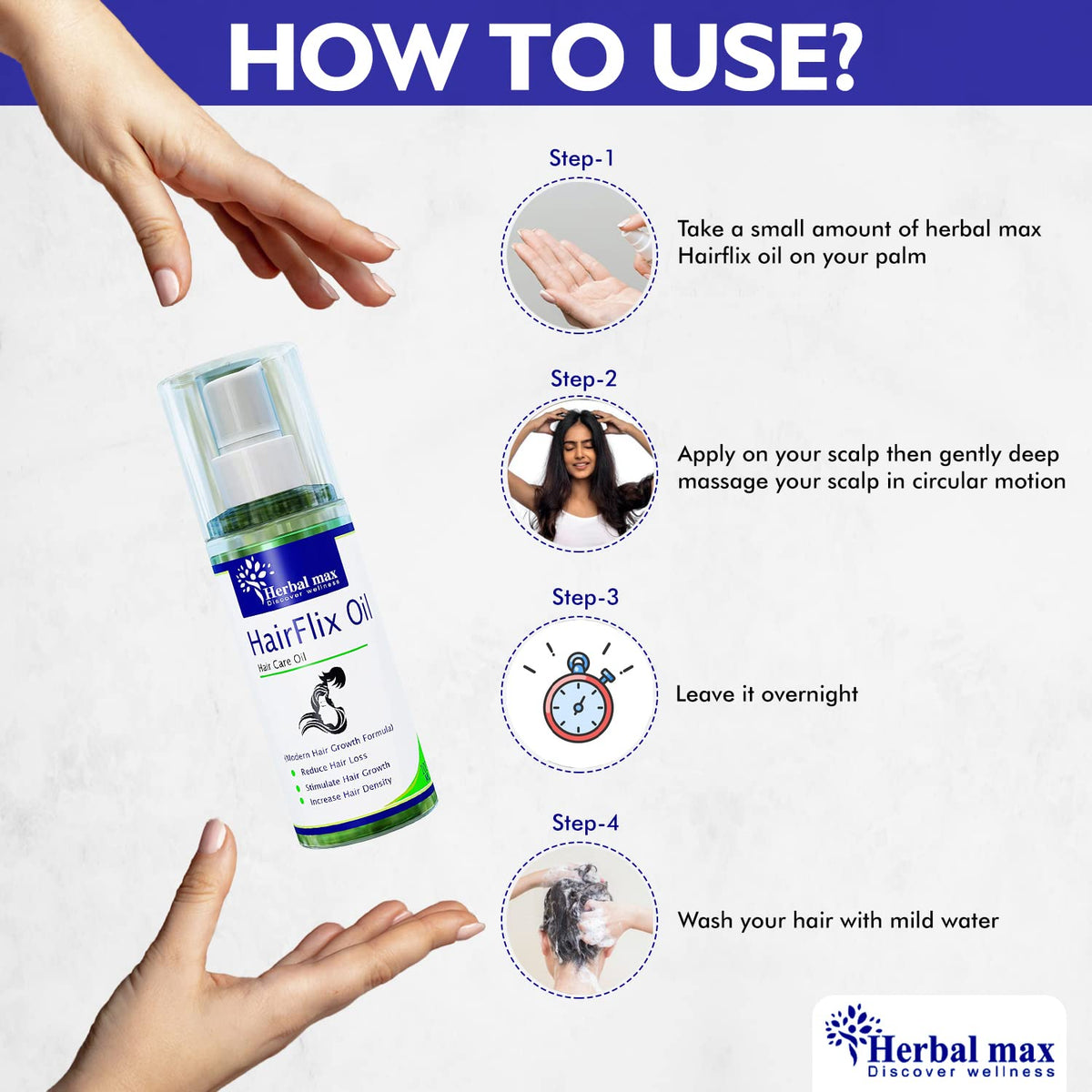 Herbal Max Bhringraj Hair Oil - SLS, Mineral Oil & Paraben Free - 100ml - Image 6
