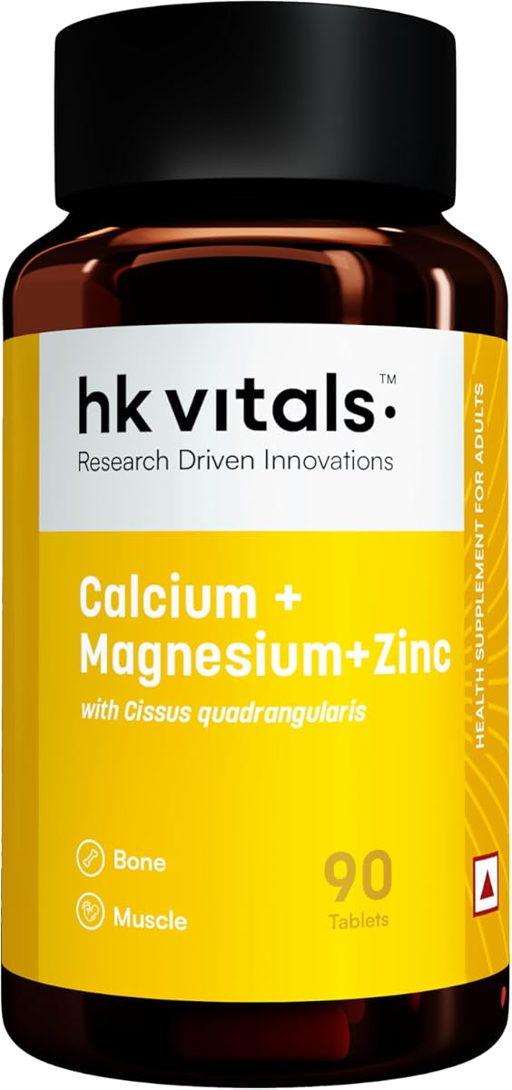 HK Vitals Calcium Magnesium & Zinc Tablets with Vitamin D3 - 90 Count
