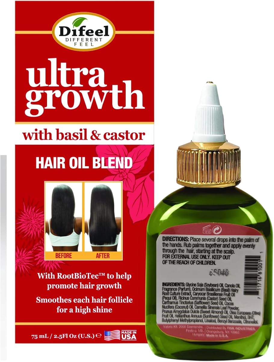 Difeel Ultra Hair Growth Oil - Basil & Castor Oil - 74ml - Image 2