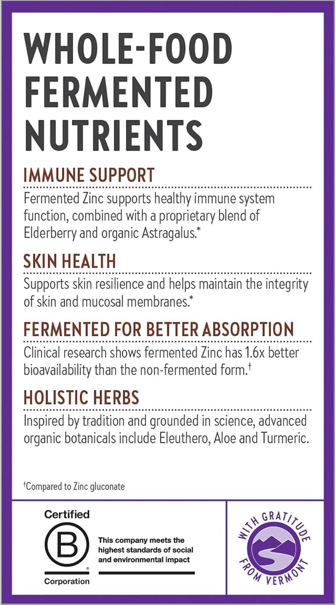 New Chapter Fermented Zinc Complex Capsules - Immune & Skin Support - 60 Count - Image 8