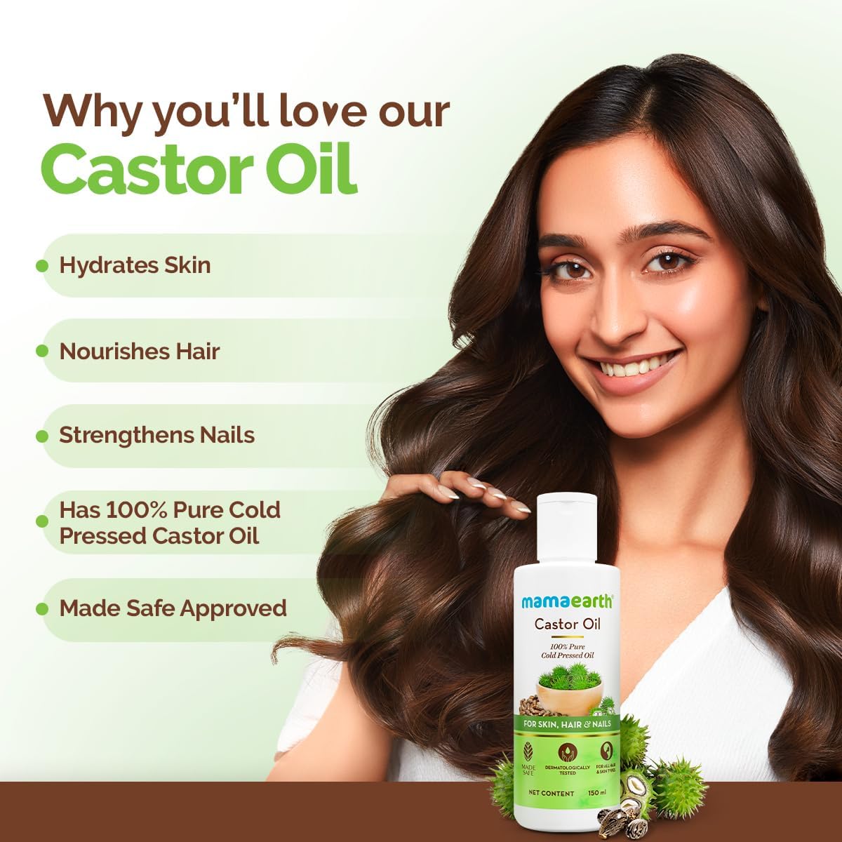 Mamaearth Castor Oil - 100% Pure Cold Pressed, 150ml - Image 2