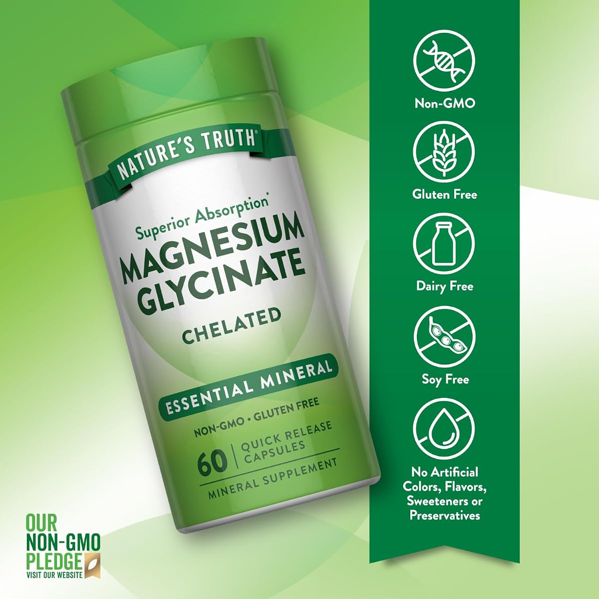 Nature's Truth Magnesium Glycinate Capsules - 200mg, Chelated, 60 Count - Image 3