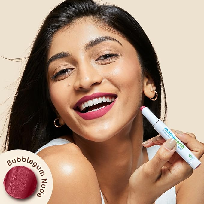 Mamaearth Moisture Matte Lipstick with Avocado Oil & Vitamin E - Bubblegum Nude - 2g - Image 2