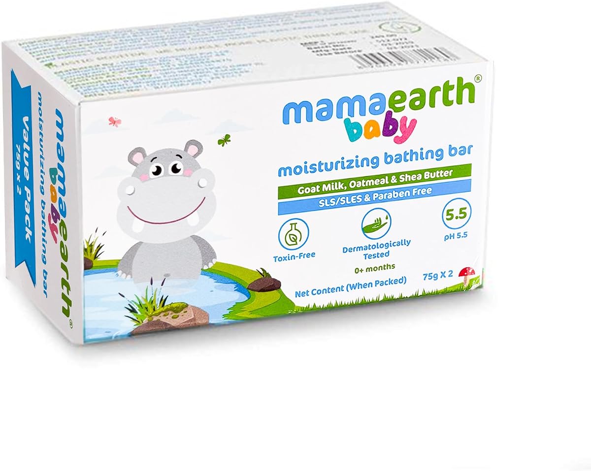 Mamaearth Baby Bathing Soap Bar with Goat Milk & Oatmeal - 75g, Pack of 2 - Image 2