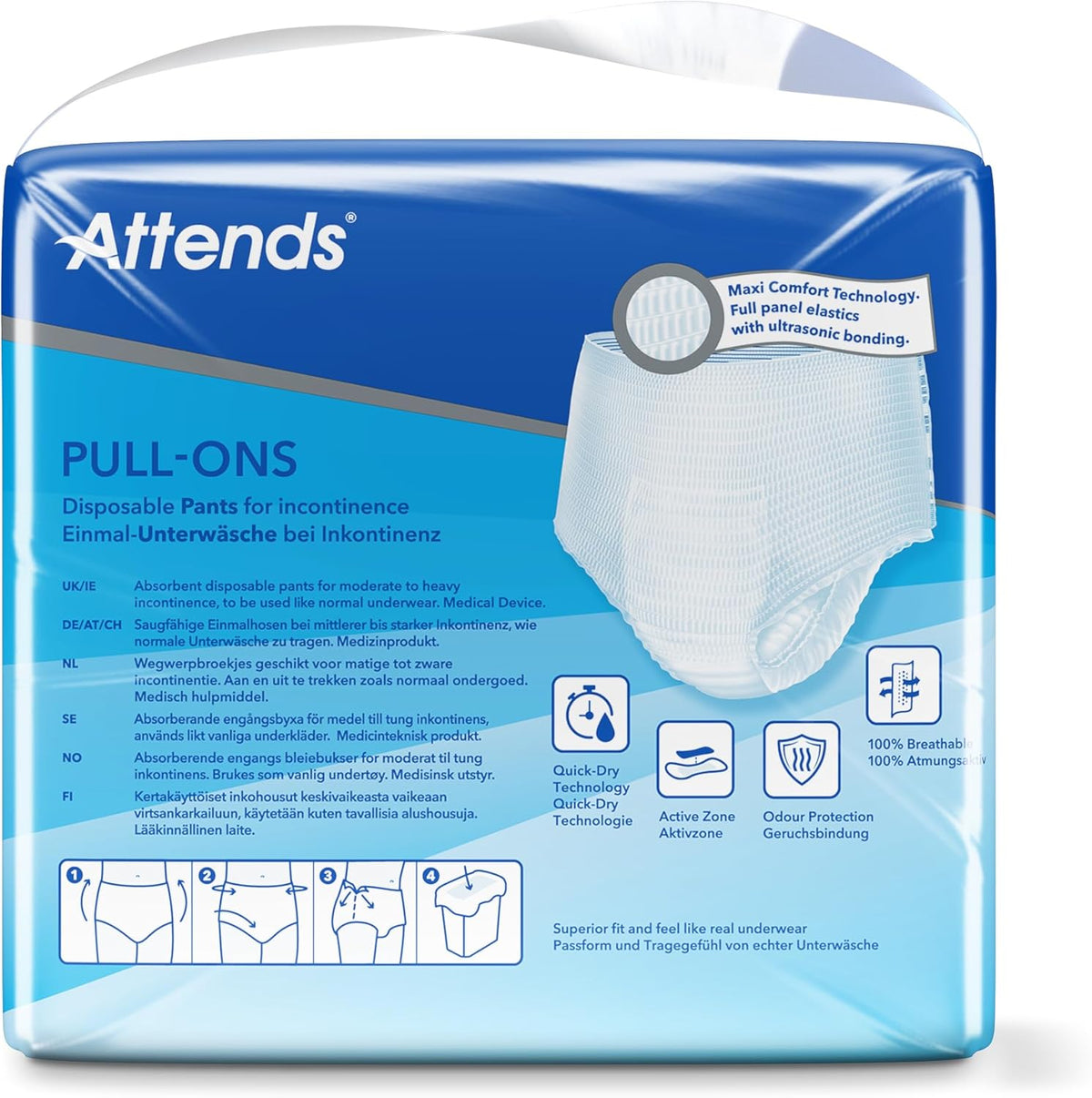 Attends Pull On 8 Small Incontinence Pants - 64 Pack