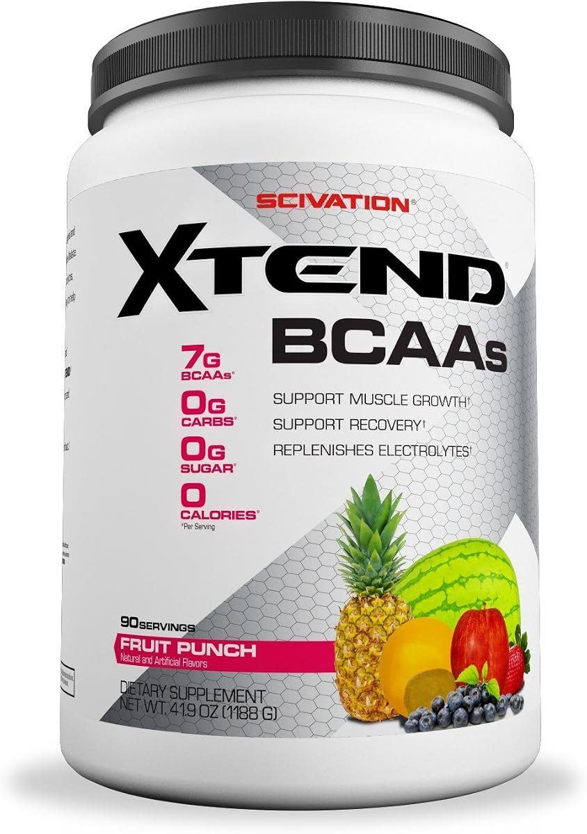 XTEND BCAA Sports Nutrition Powder, Fruit Punch - 90 Servings, 1188g