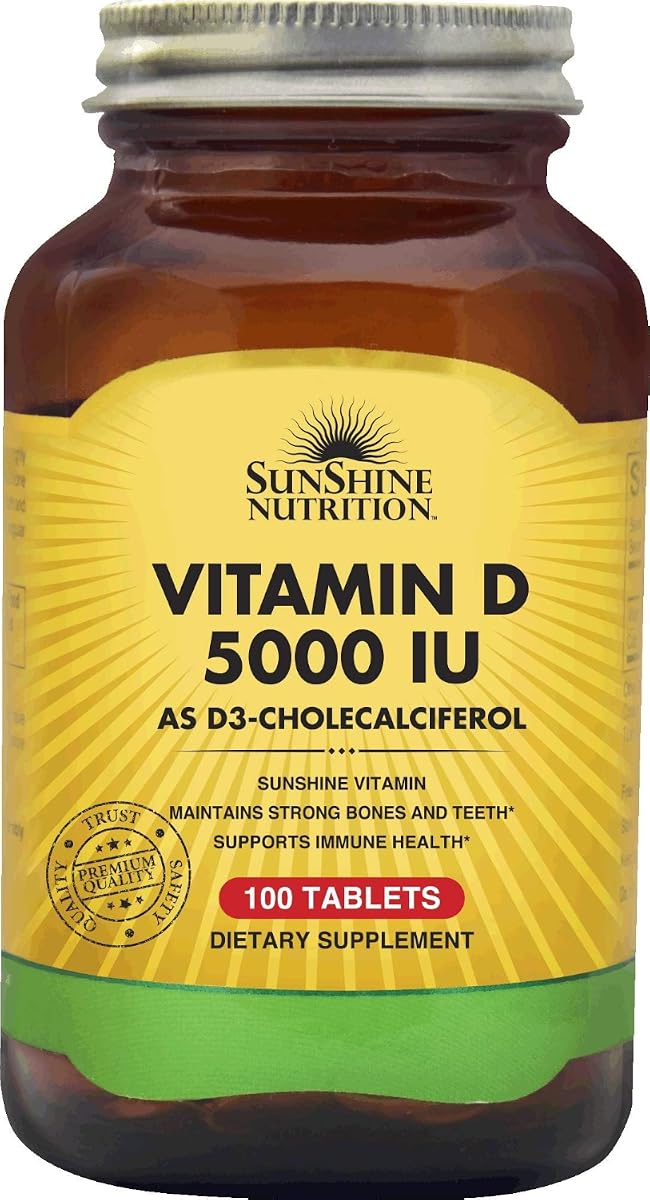 Sunshine Nutrition Vitamin D 5000 IU Tablets - 100 Count - Image 4