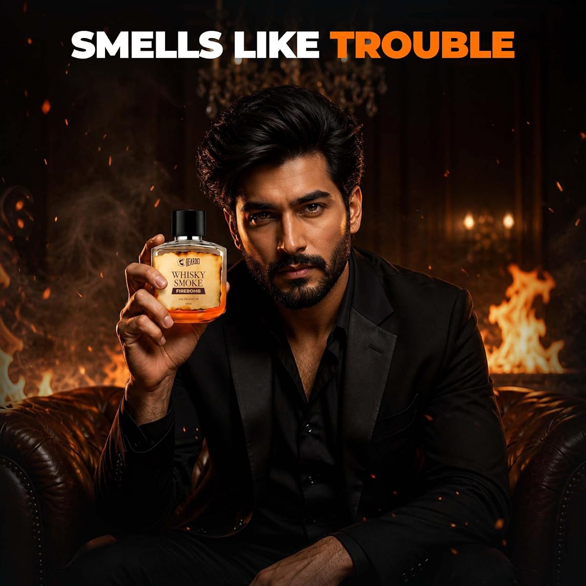 Beardo Whisky Smoke Firebomb Eau De Parfum for Men - Spicy Woody Scent, 100ml - Image 4