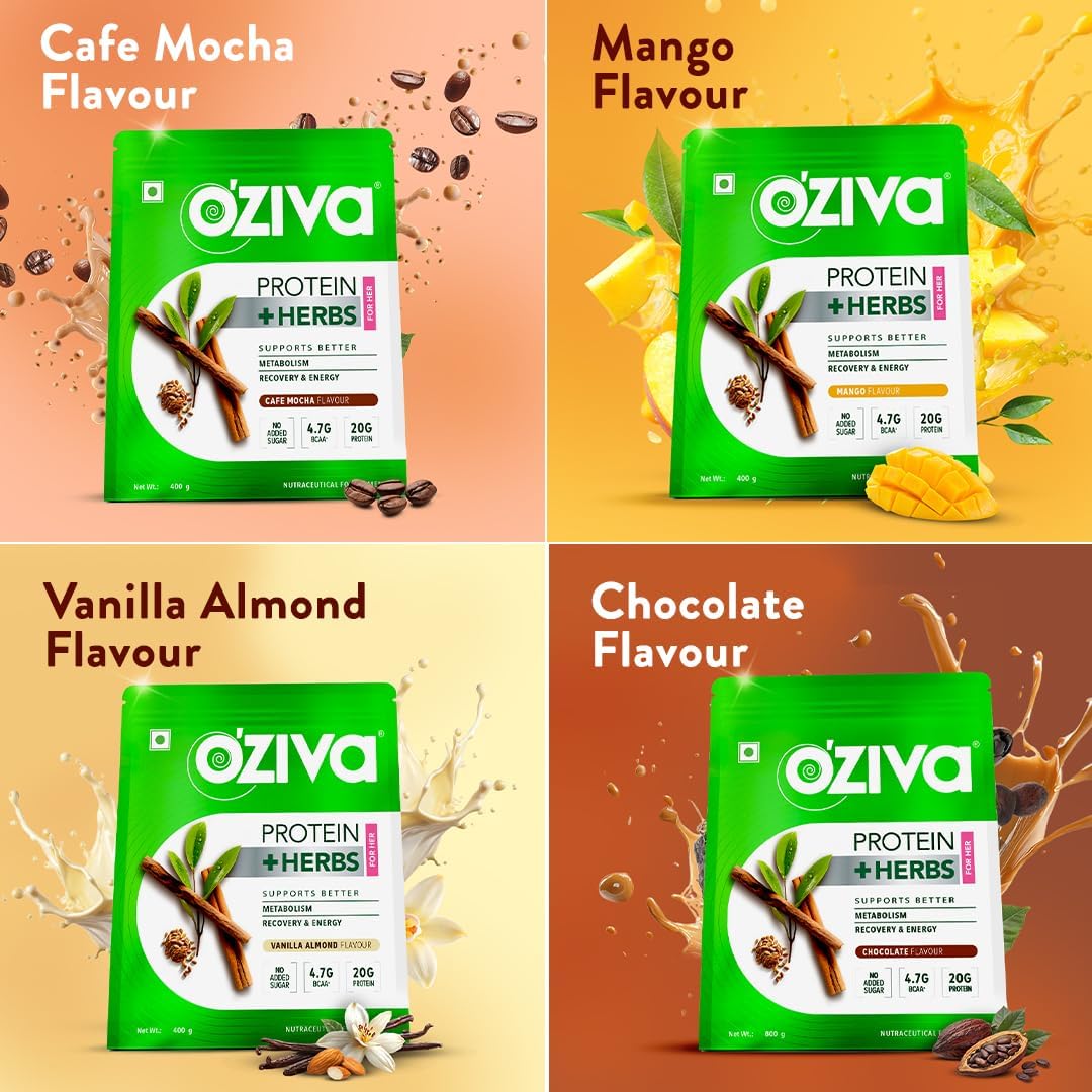 Oziva Protein & Herbs for Men - Chocolate Flavour, 500g - Image 5