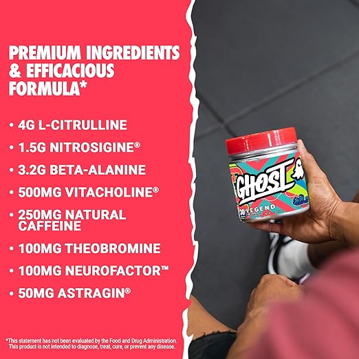 Ghost Legend V3 Blue Raspberry Sports Nutrition Powder - 30 Servings, 400g - Image 4