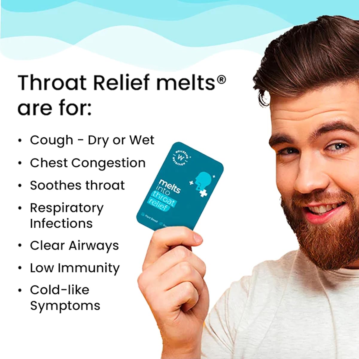 Wellbeing Nutrition Melts Throat Relief with Tulsi - 30 Oral Strips - Image 5