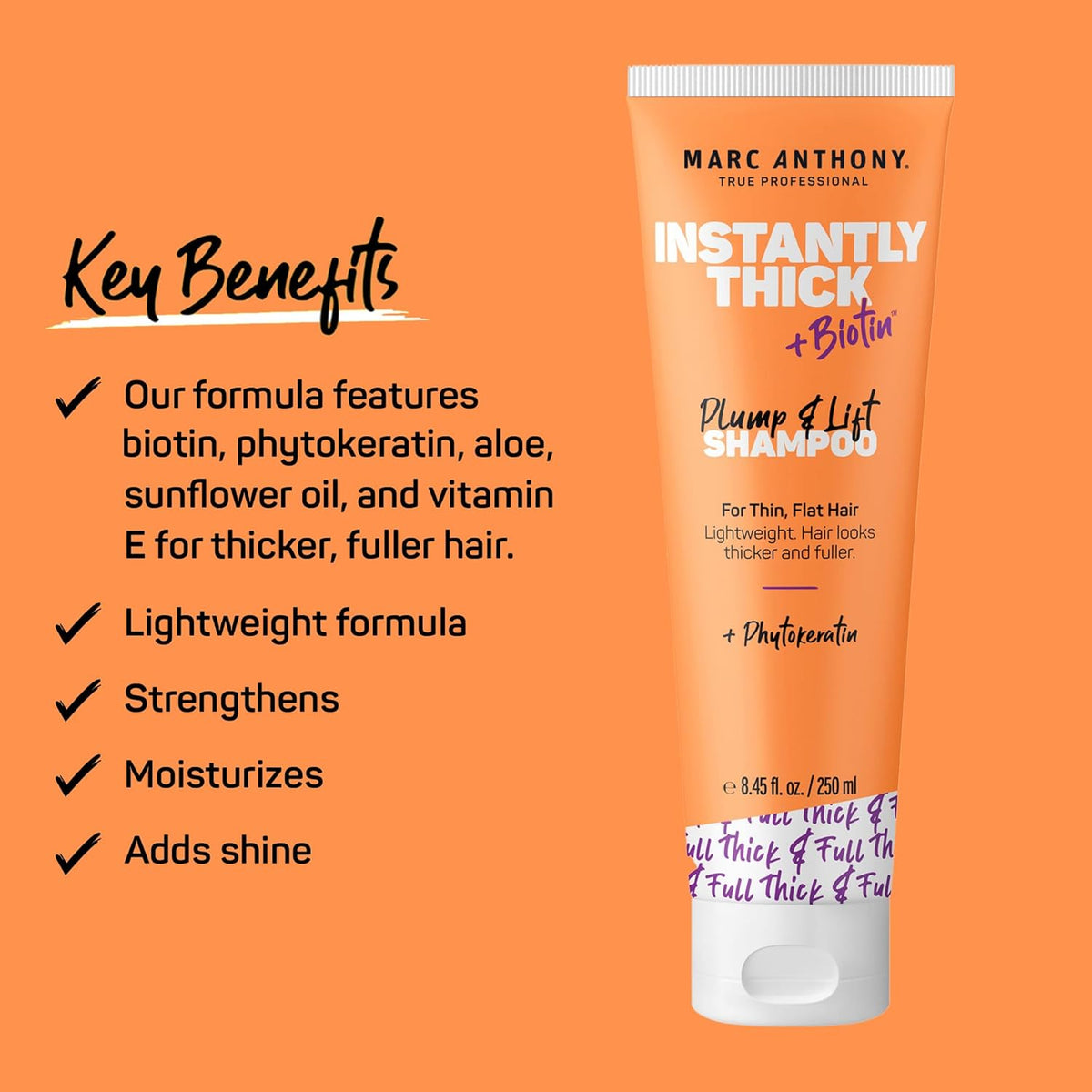 Marc Anthony Instantly Thick Shampoo with Biotin - 250ml - Image 3