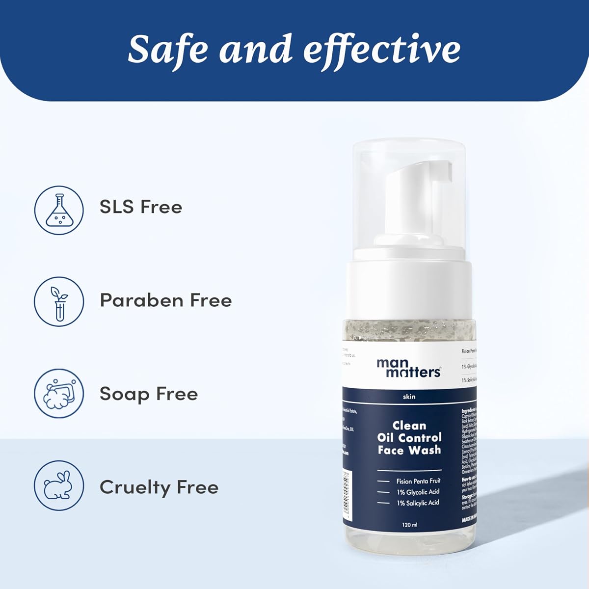 Man Matters Face Serum with 1% Salicylic & Glycolic Acid - 120ml - Image 7