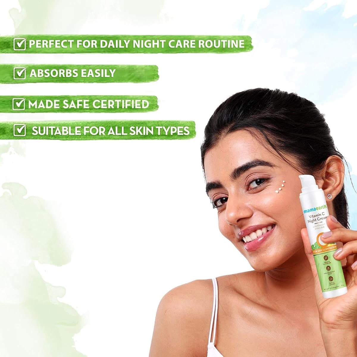 Mamaearth Vitamin C Night Cream with Gotu Kola - 50g - Image 3