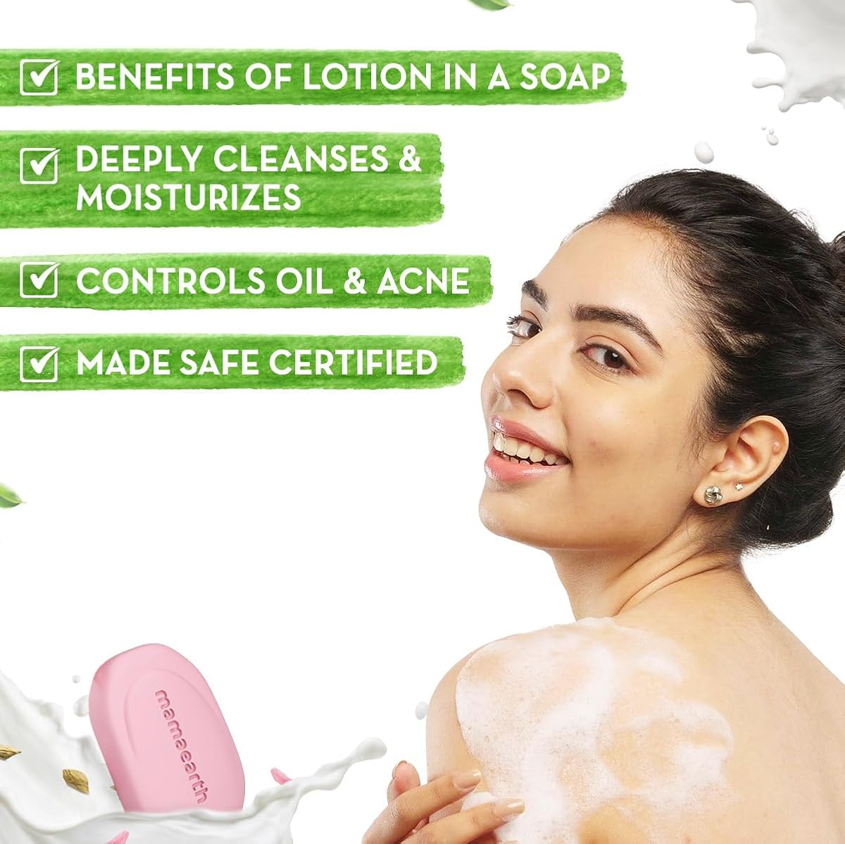 Mamaearth Multani Mitti & Rose Lotion Soap, Moisturizing, 125g Pack of 4 - Image 3