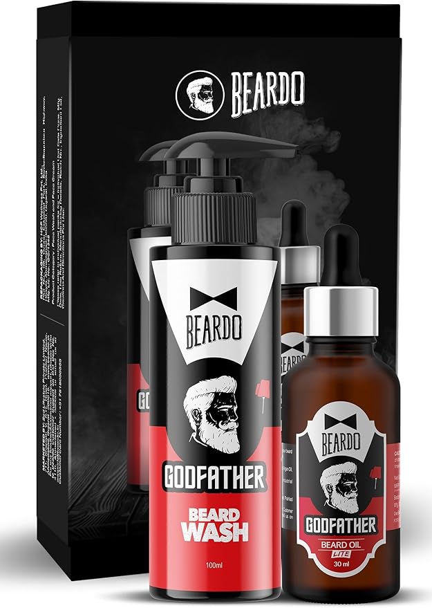Beardo Godfather Beard Oil & Wash Set - 30ml Oil, 100ml Wash