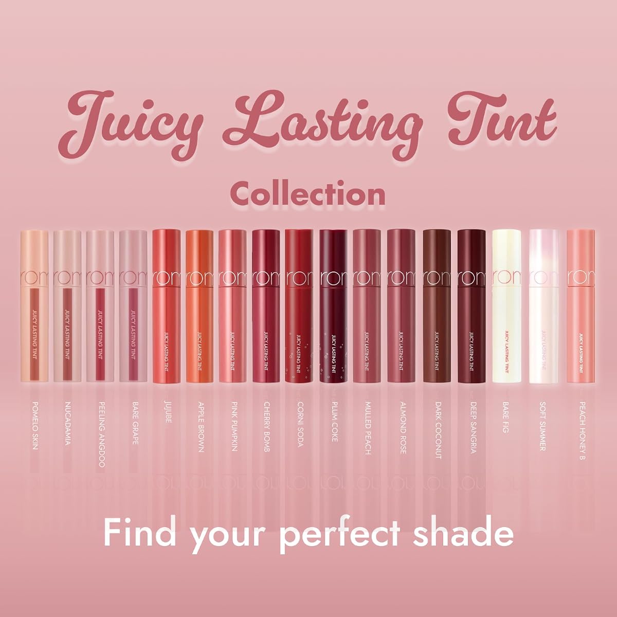 Rom&Nd Juicy Lasting Tint - Pink Pumpkin - Lip Plumping Gloss - Image 8