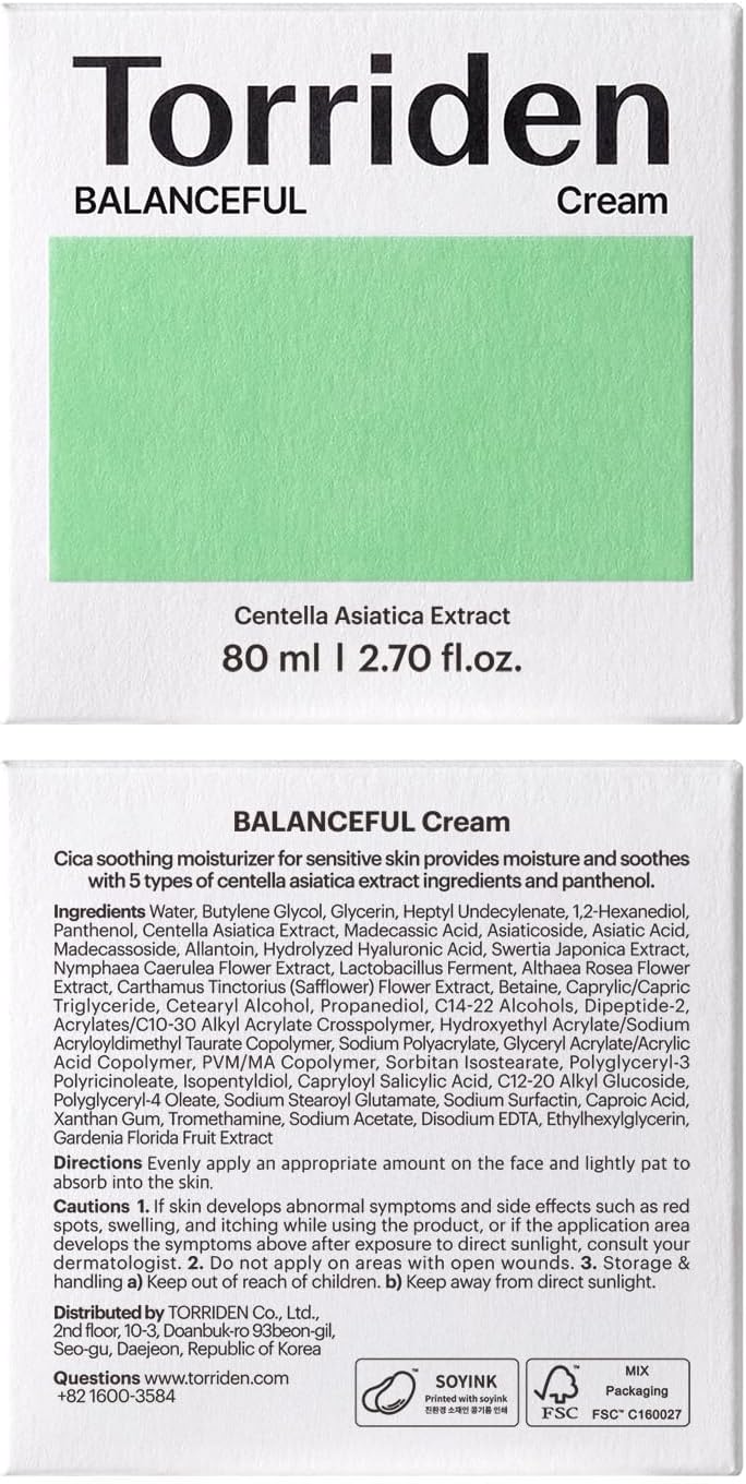 Torriden Balanceful Cica Cream - Soothing Moisturiser with Cica, 80ml - Image 8