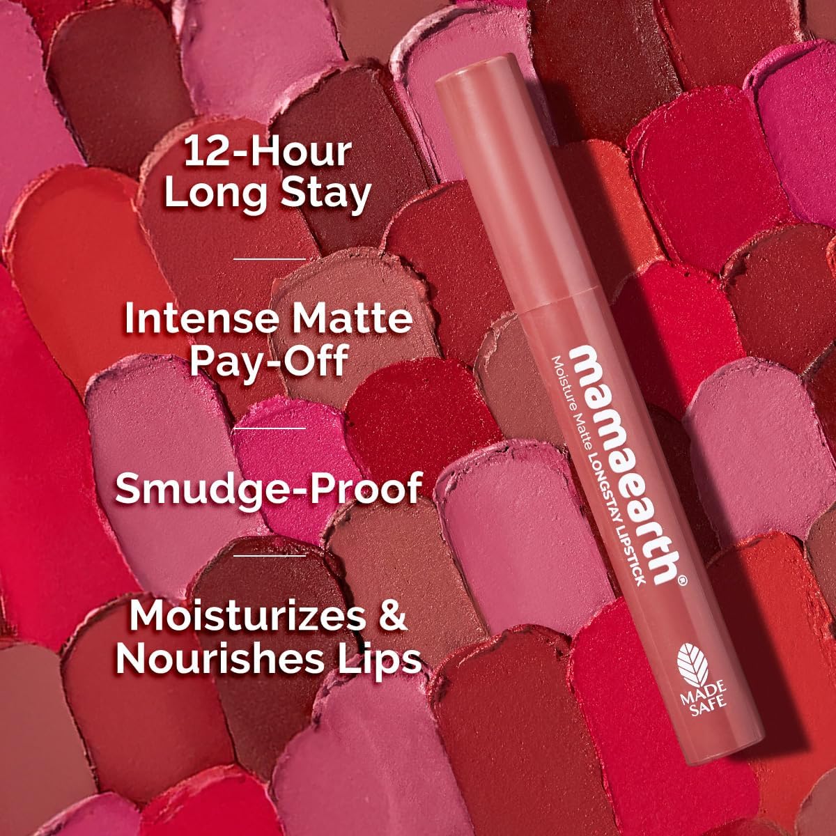Mamaearth Moisture Matte Longstay Lipstick - Avocado Oil & Vitamin E, Carnation Nude, 2g - Image 3