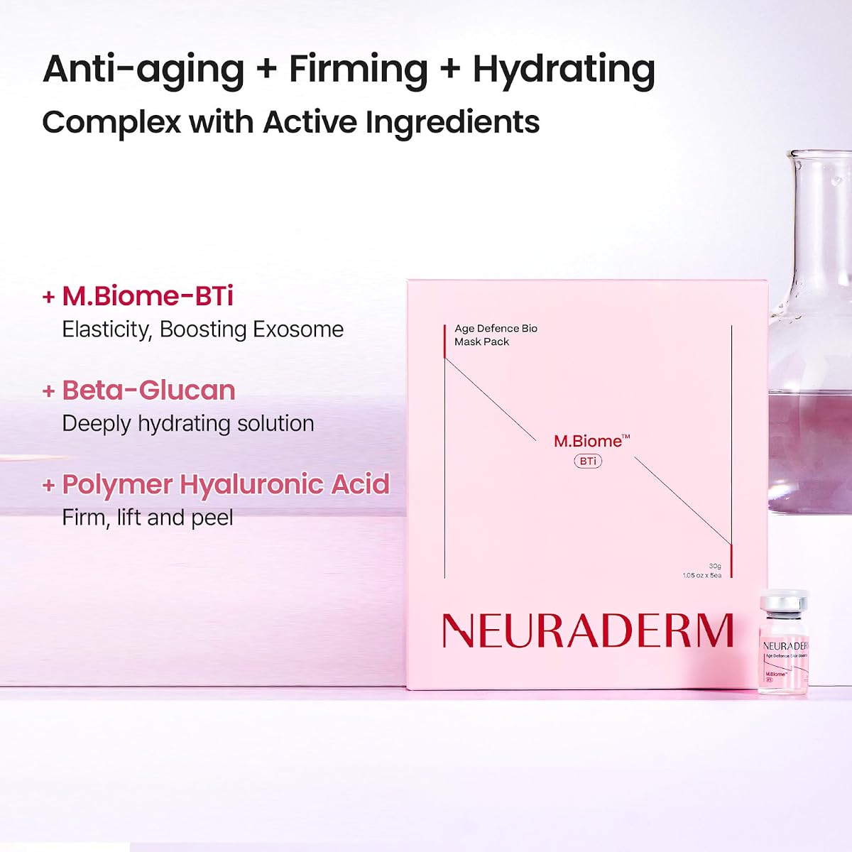 Neuraderm Age Defence Facial Sheet Mask - Lifting Peptide M.Biome-BTi - Pack of 5 - Image 4