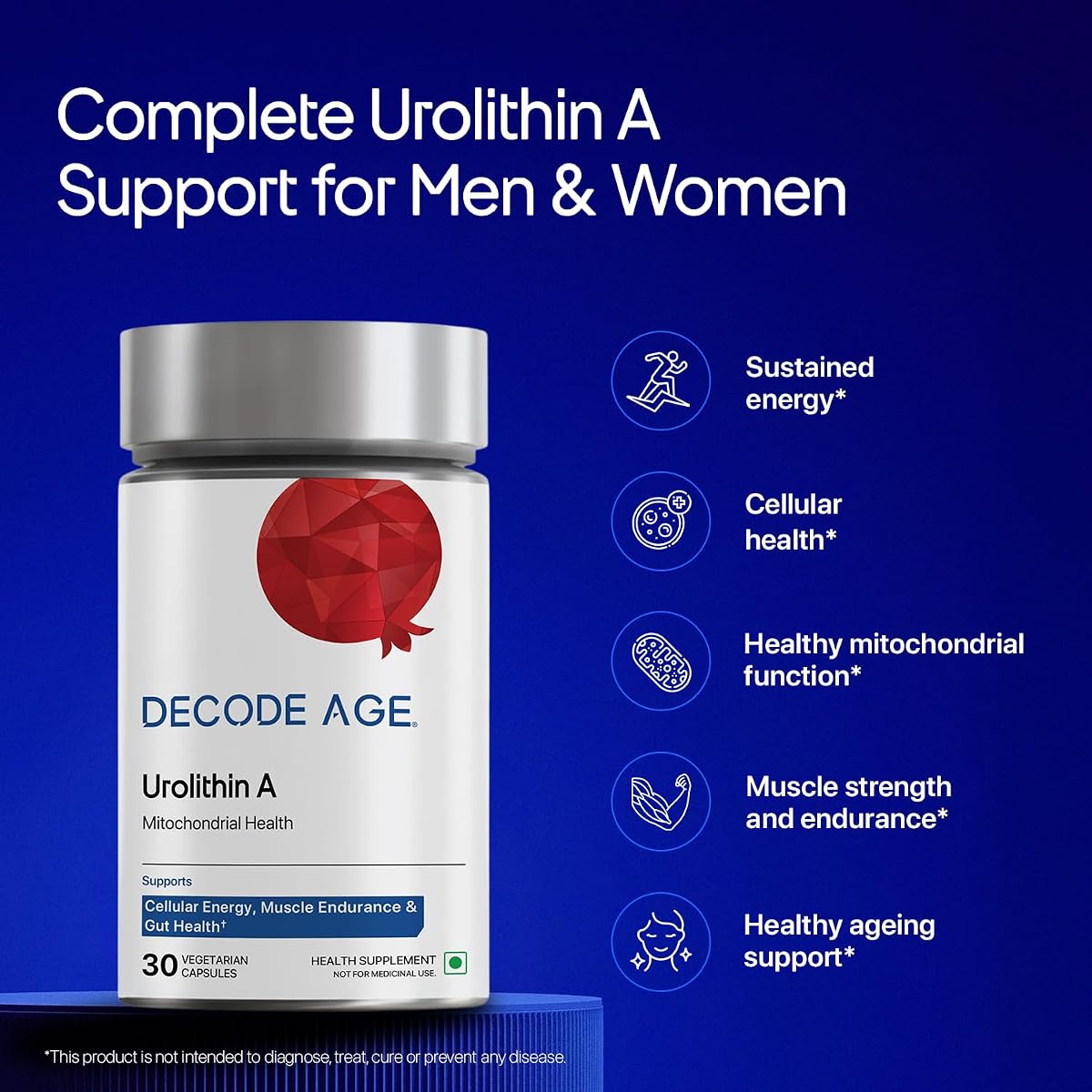 Decodeage Urolithin A Capsules - Longevity Supplement, 500mg, 30 Count - Image 3