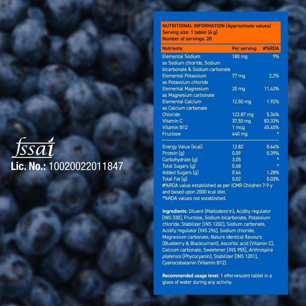 Fast & Up Reload Blueberry Flavour - Low Sugar Hydration Capsules, 20 Tablets - Image 6