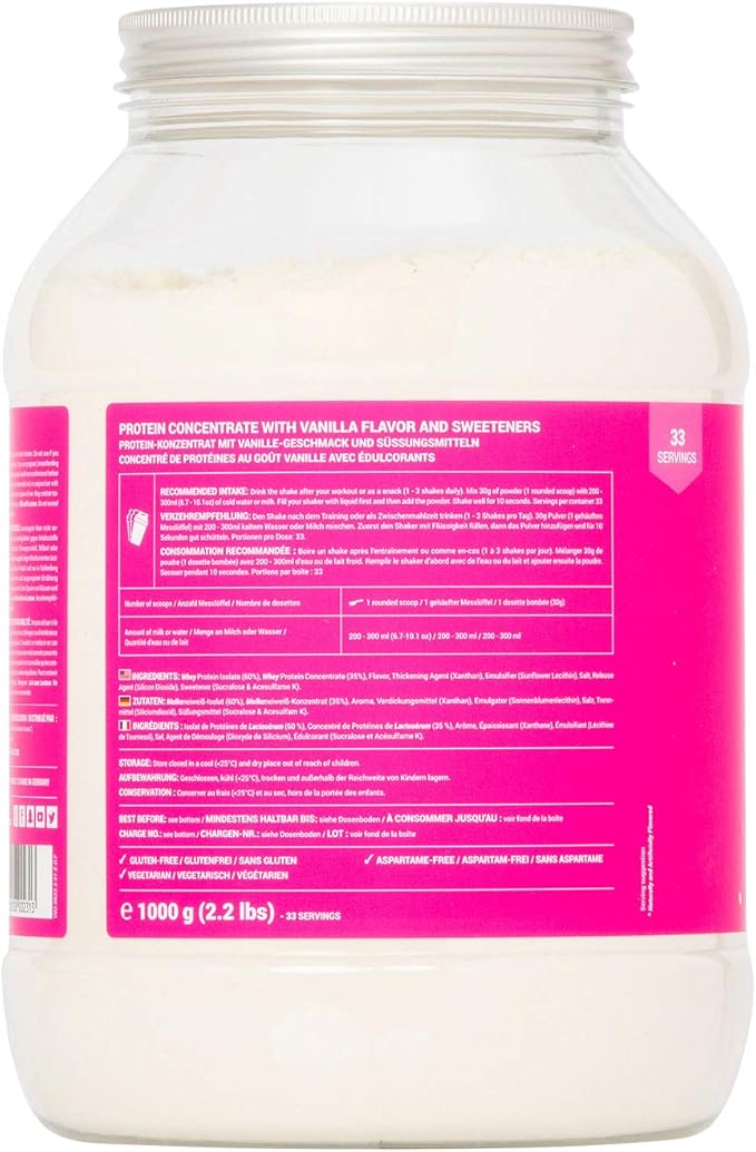 Women's Best Whey Protein - Vanilla Flavour, Sports Nutrition Powder, 1 Kg