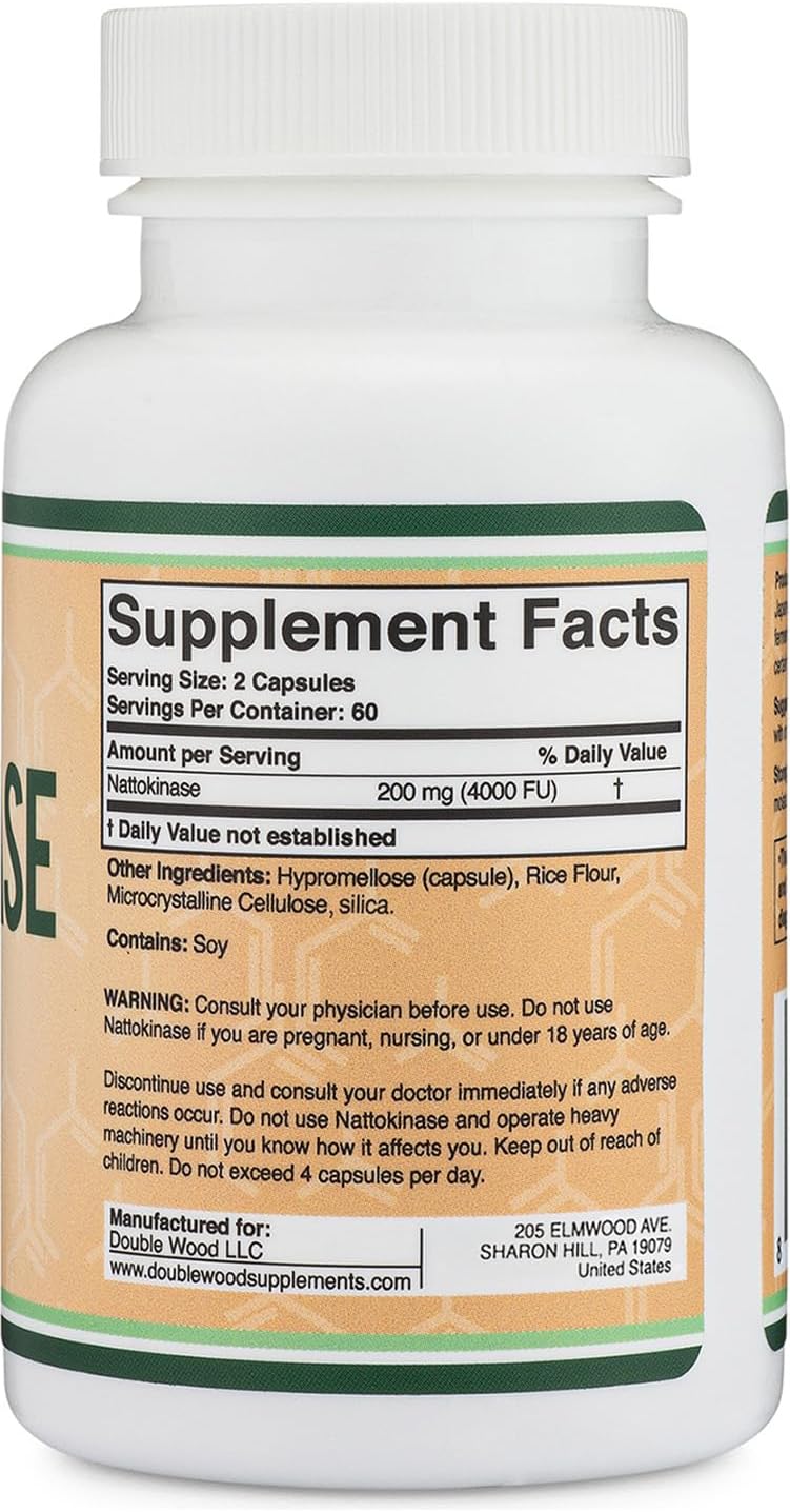 Doublewood Nattokinase Supplement - 4,000 FU Per Serving, 120 Capsules - Image 5
