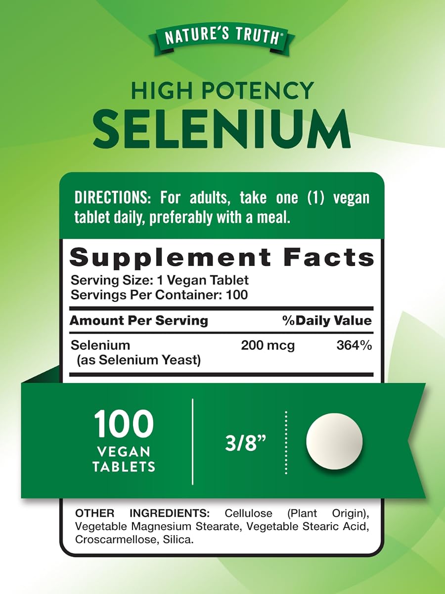 Nature's Truth Selenium 200mcg - 100 Tablets - Image 2