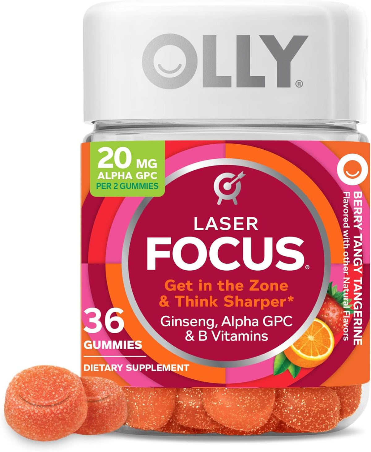 Olly Lazer Focus Gummy - Vitamins & Minerals Supplement, 36 Gummies