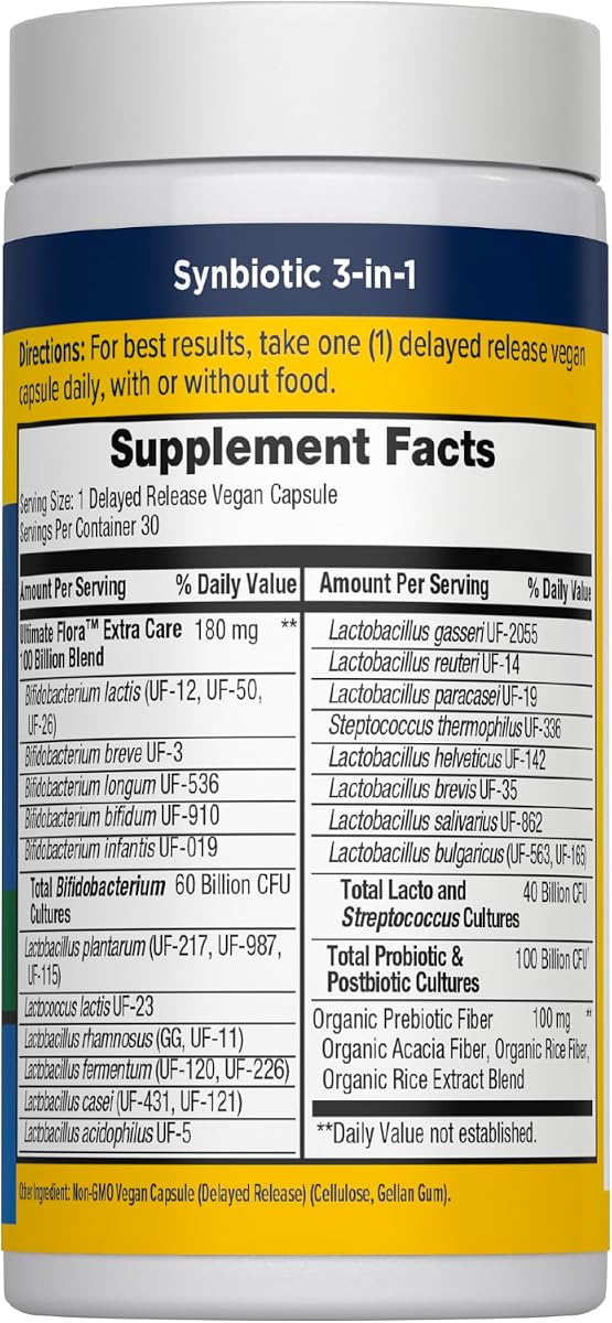 RenewLife 100 Billion Flora Probiotic Capsules - Gut Health Support - 30 Count - Image 2