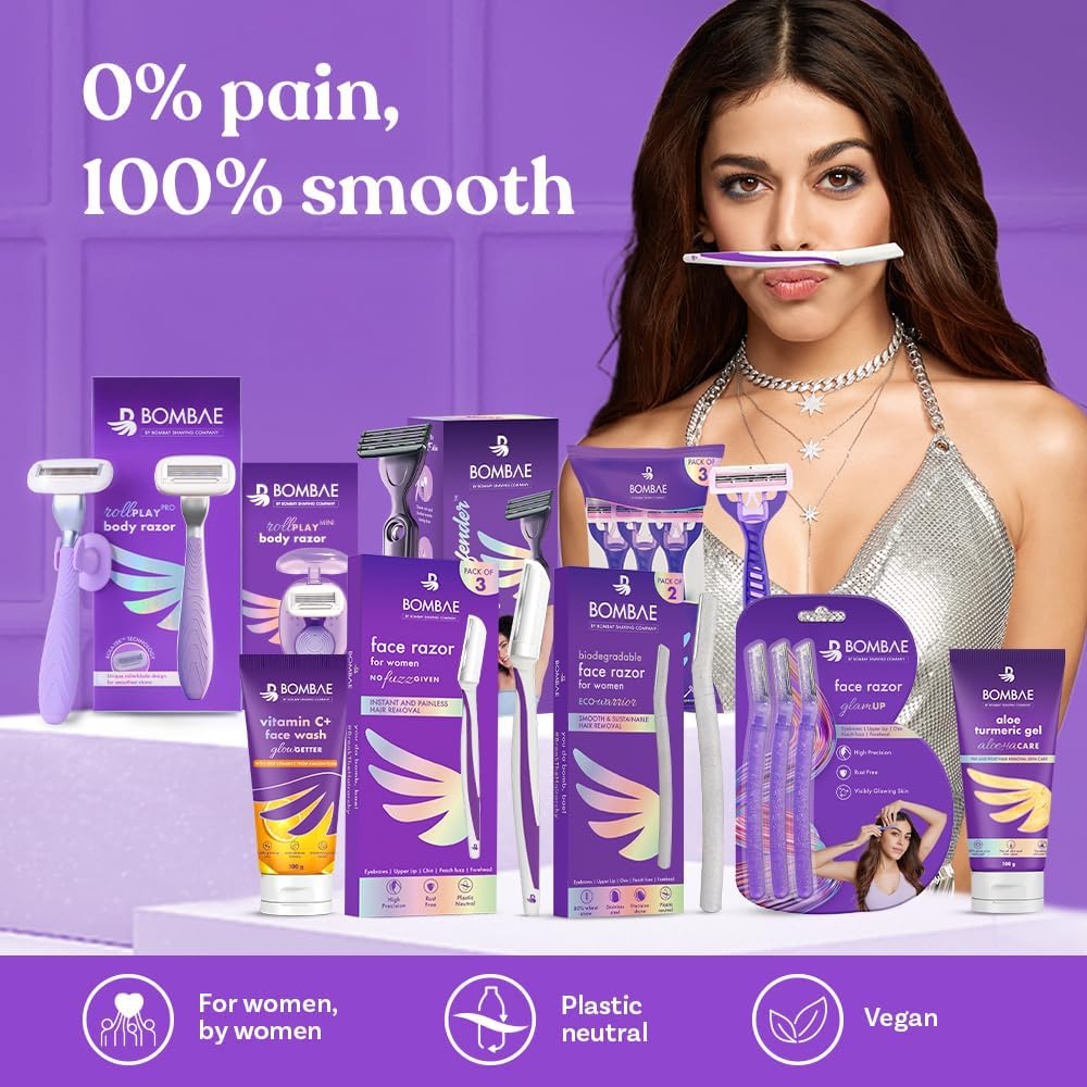 Bombay Shaving Bombae Precision Face Razor for Women - Pack of 3, 150g - Image 5