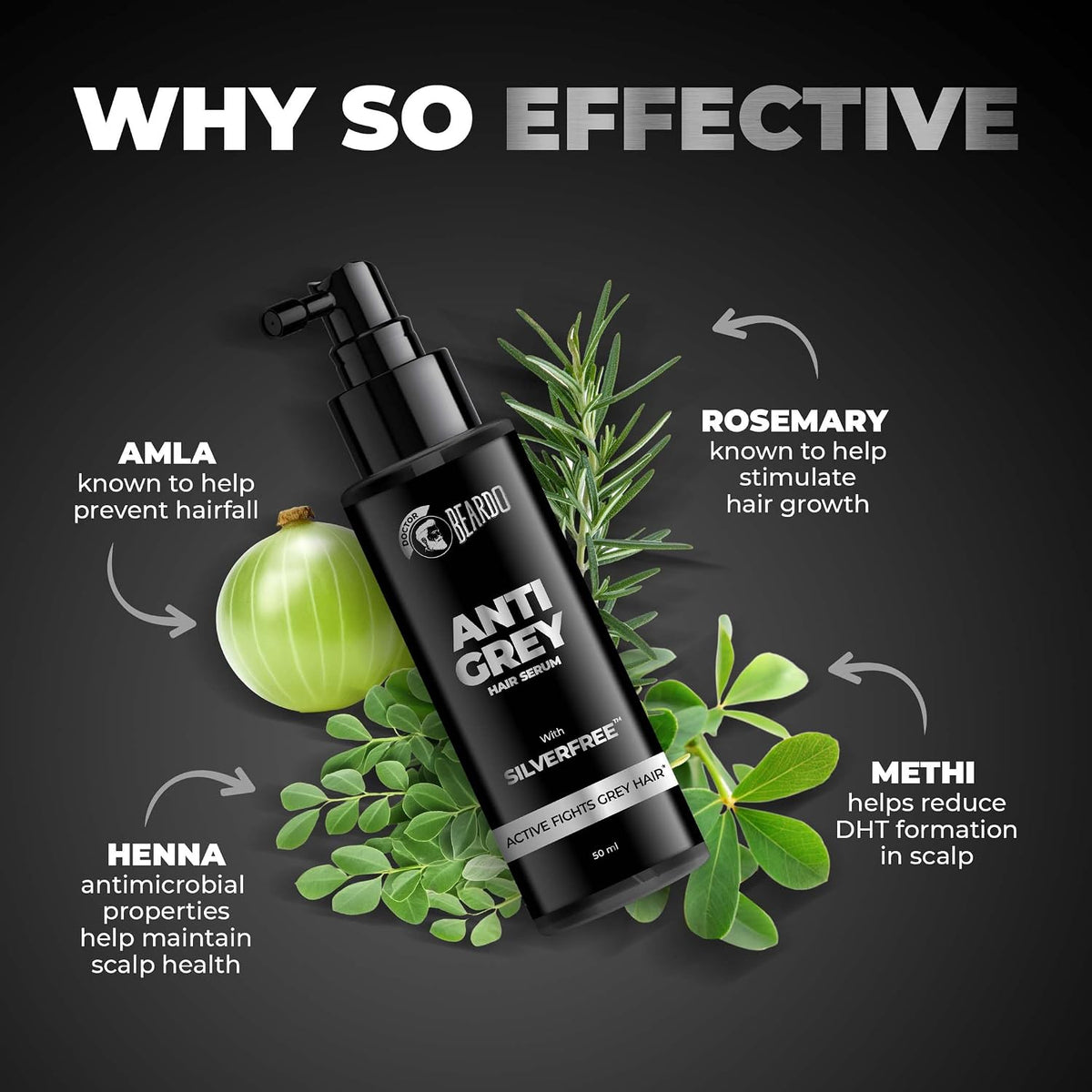 Beardo Anti Grey Hair Serum - 50ml Hair Treatment - Image 5