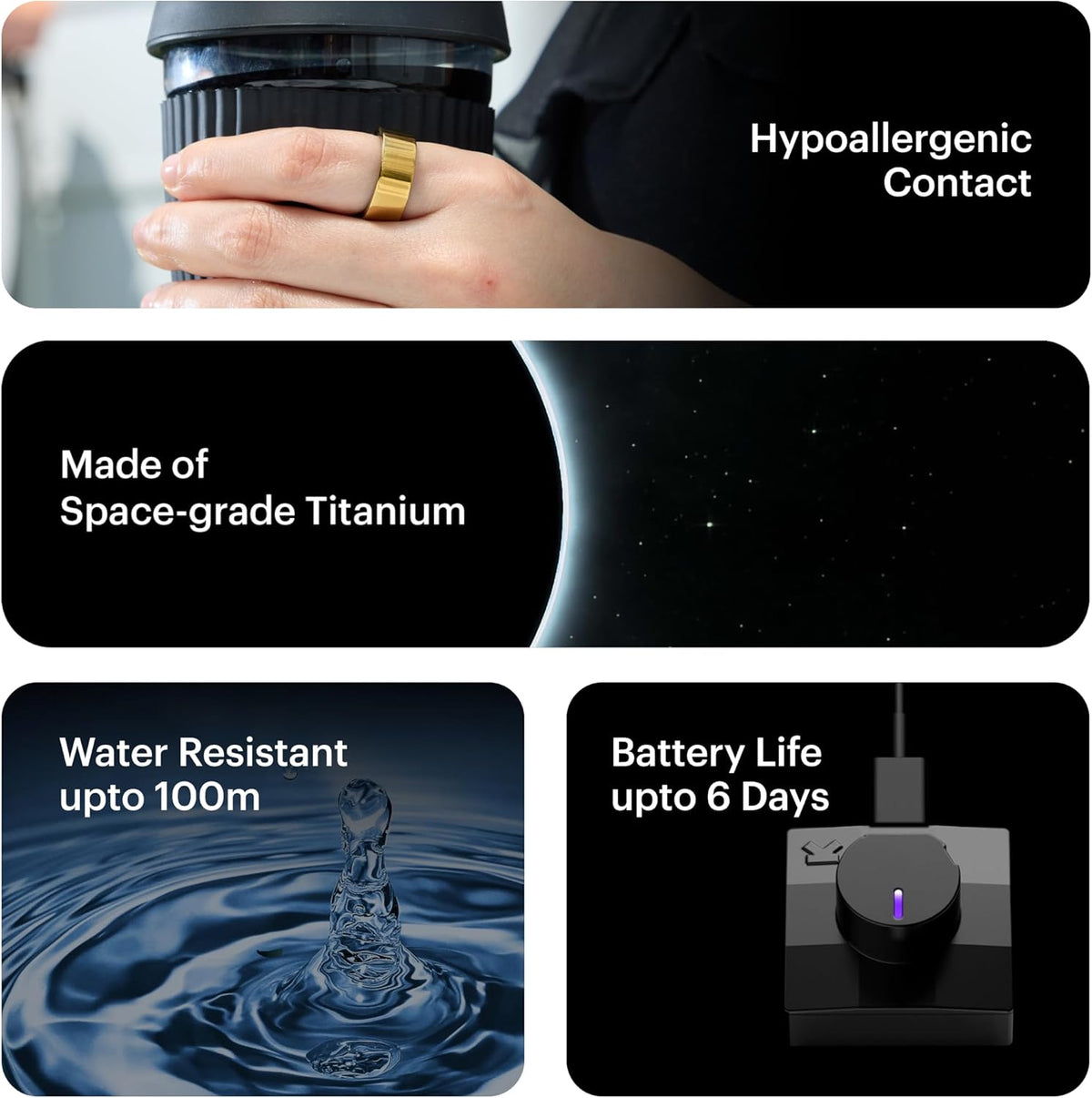 Ultrahuman Ring Matt Black - Health Device, Size-12 - Image 5