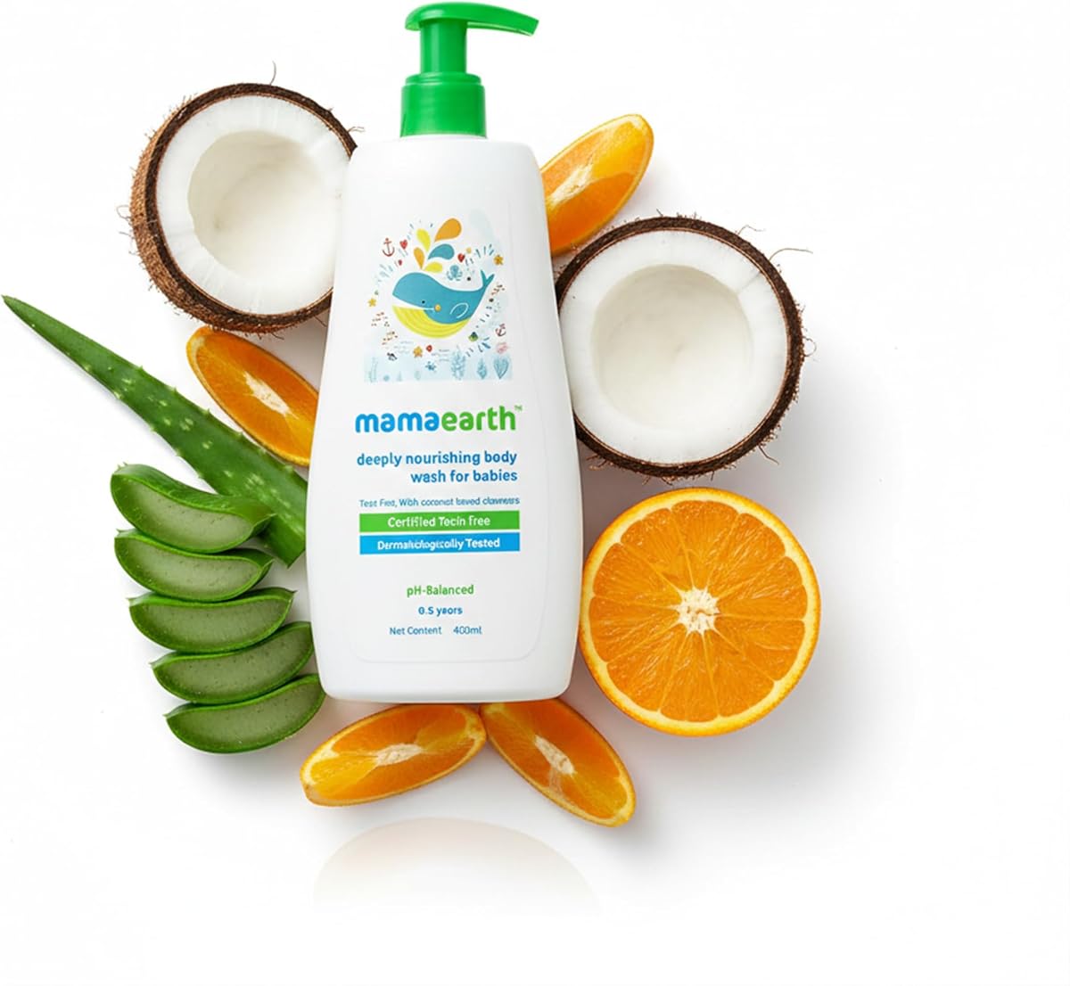 Mamaearth Deeply Nourishing Baby Body Wash - Coconut Oil & Aloe Vera Formula, 400ml - Image 2