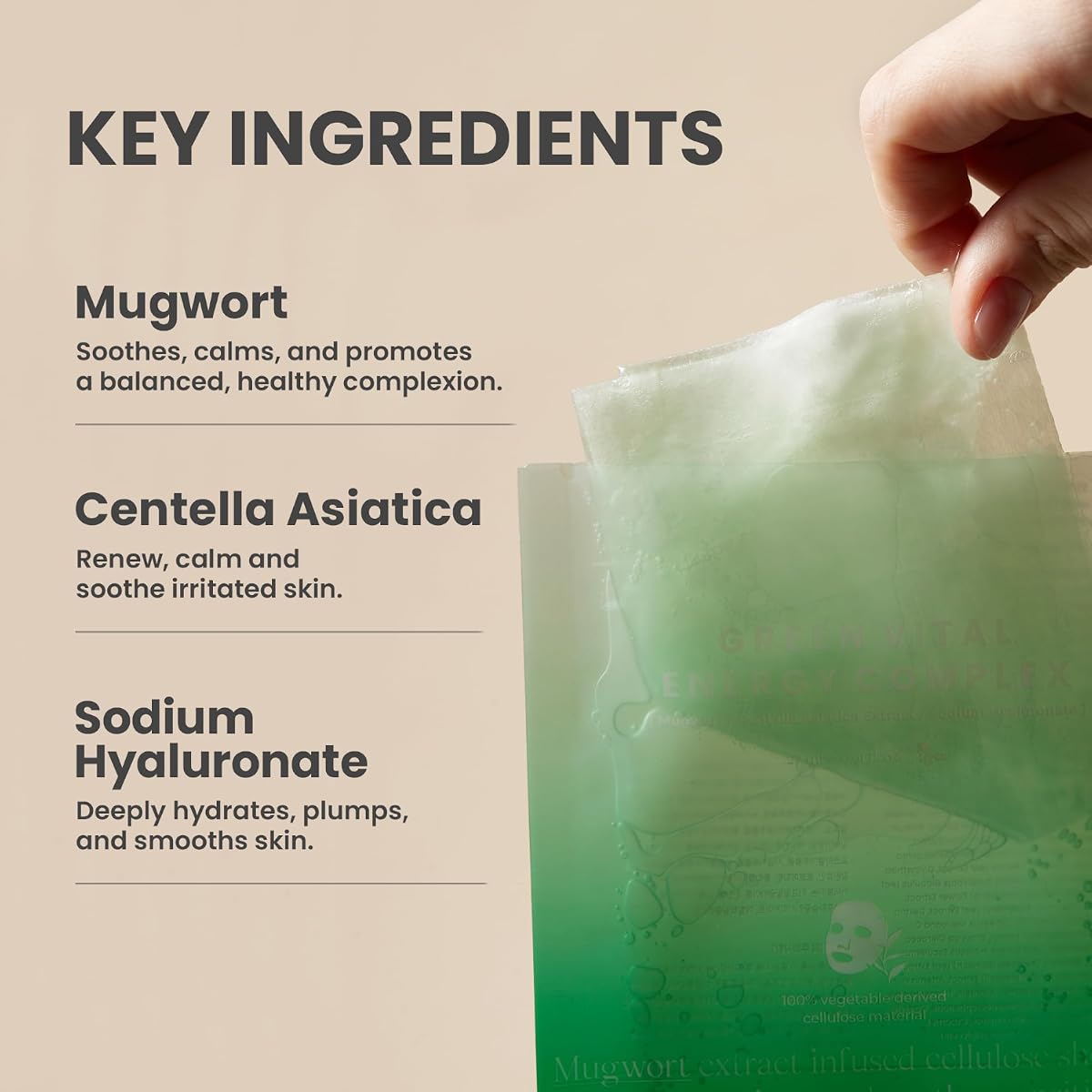 AXIS-Y Mugwort Green Vital Energy Complex Sheet Mask - 27ml - Image 3