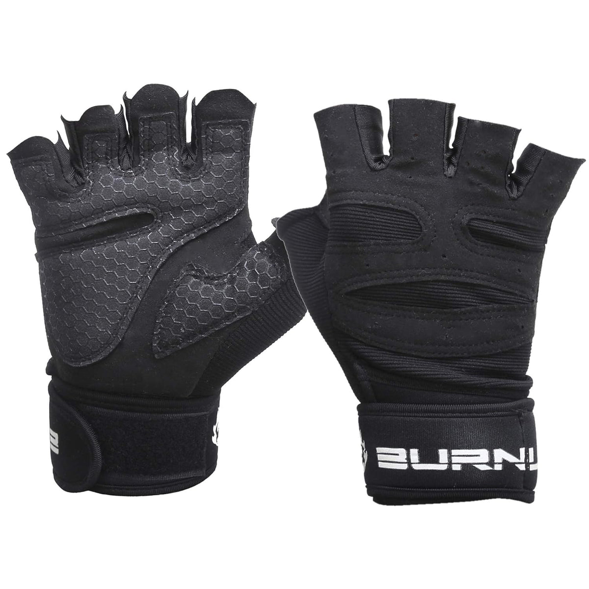 Burnlab Red XL Gym Gloves with Wrist Support - Image 2