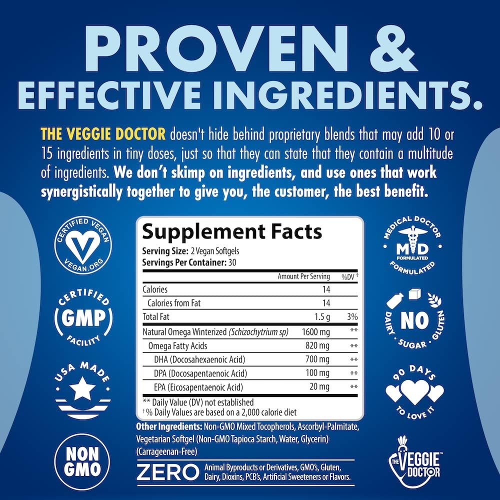 The Veggie Doctor Qwell Omega-3 Capsules - 60 Count - Image 5