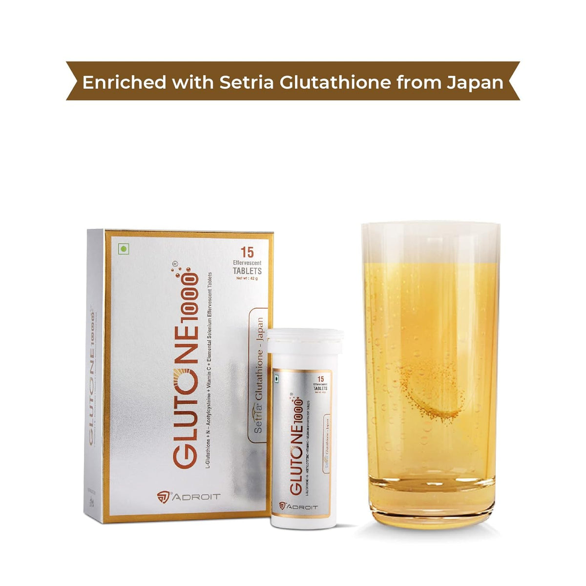 Glutone Hydra Setria L-Glutathione Effervescent Tablets - 15 Tablets