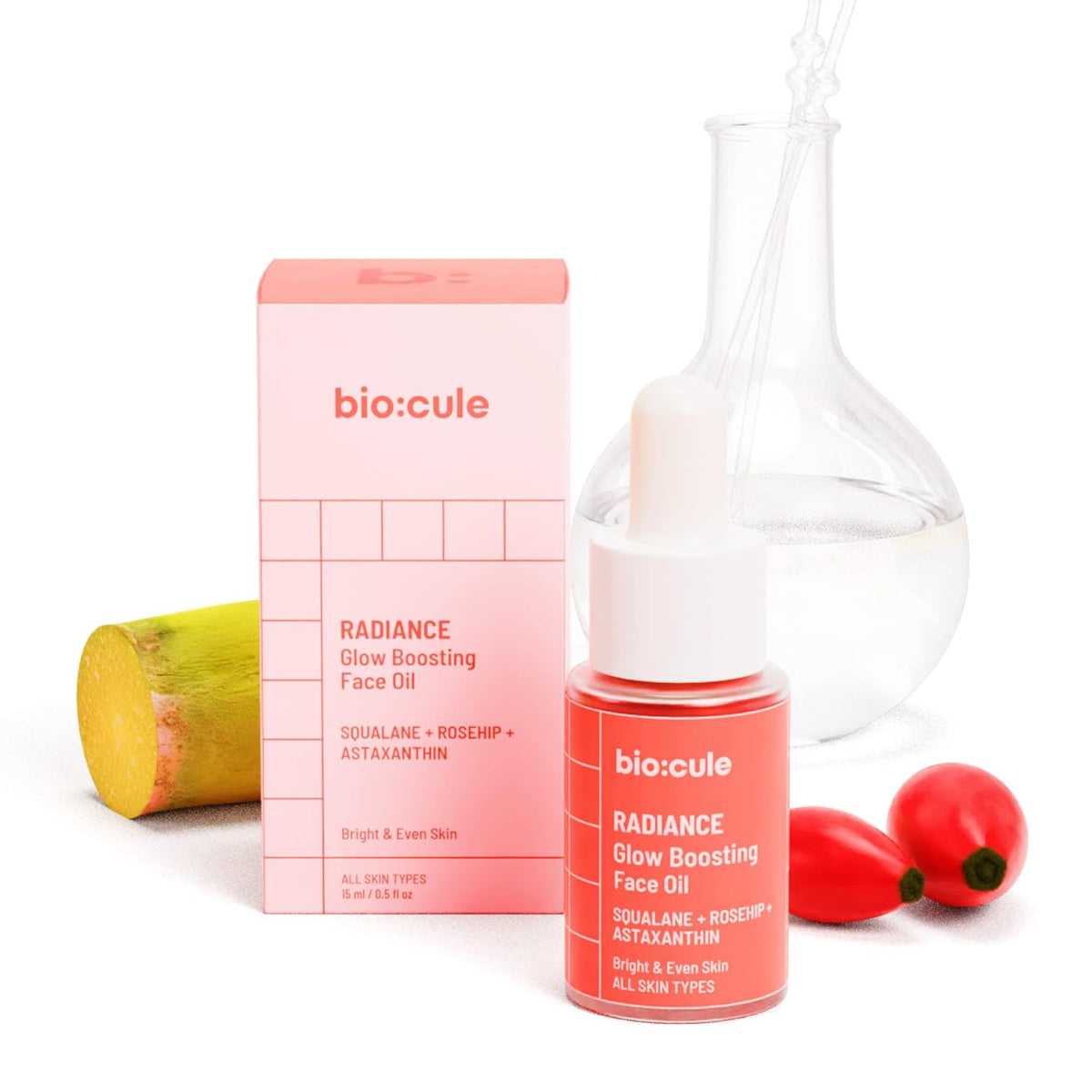 Biocule Radiance Glow Boosting Face Oil with Squalane, Rosehip & Astaxanthin - 15ml