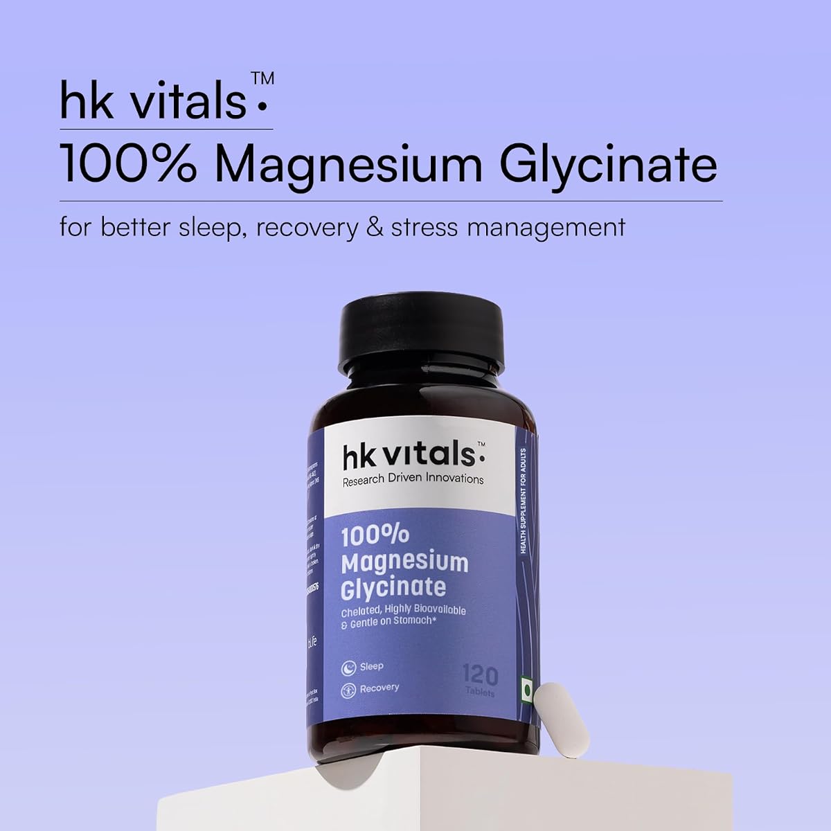 HK Vitals Magnesium Glycinate Tablets - 1880mg, 120 Count - Image 3