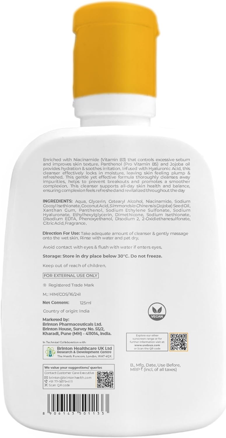 Brinton Uv Doux Face Cleanser - Gentle 125 ml - Image 2