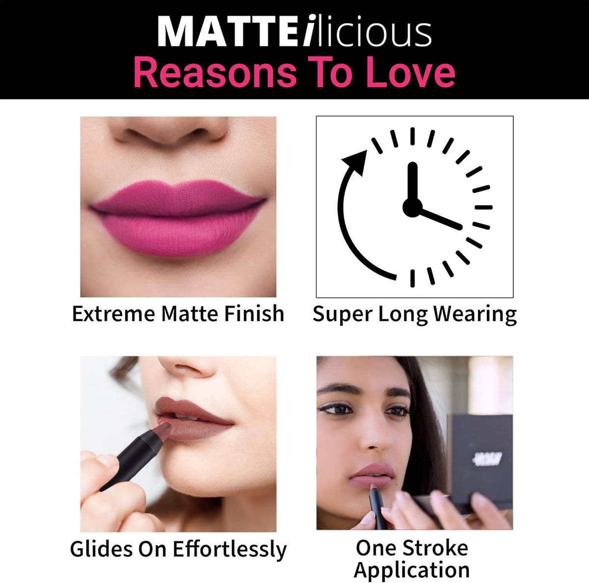 Nykaa Matteilicious Lip Crayon - Lacy Luck 10 - Image 5