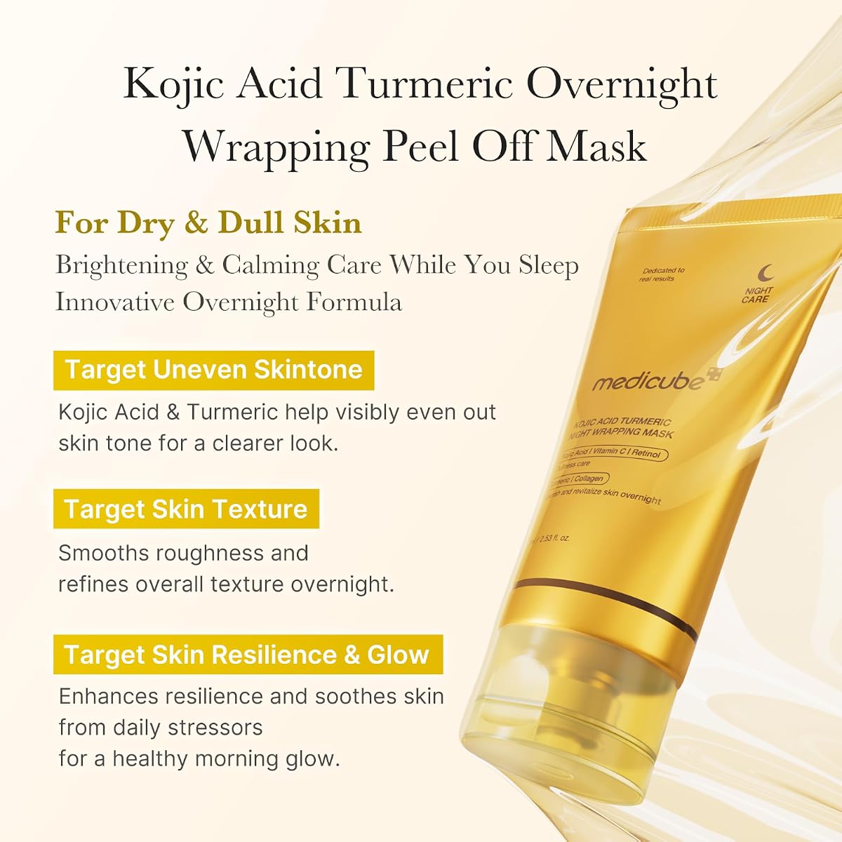 Medicube Night Wrapping Mask with Kojic Acid & Turmeric - 75Ml - Image 3