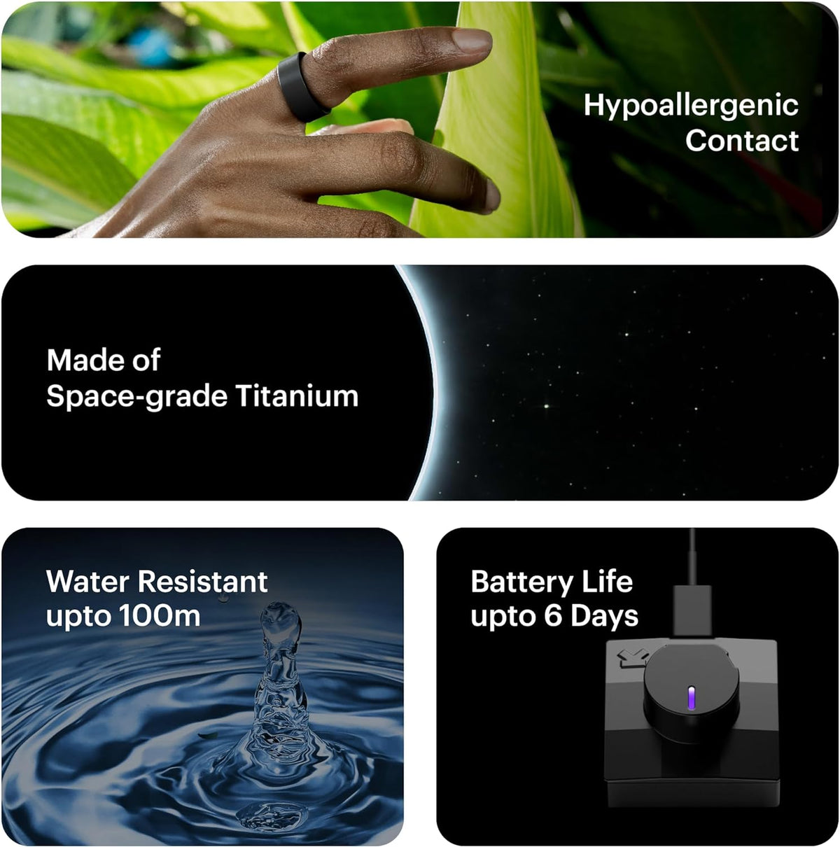 Ultrahuman Health Monitoring Ring - Matt Grey Size-14 - Image 5