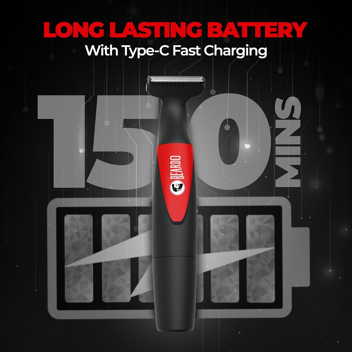 Beardo I Blade Body Trimmer - Multiple Length Settings, USB Type-C Charging, IPX4 Water Resistant - Image 8