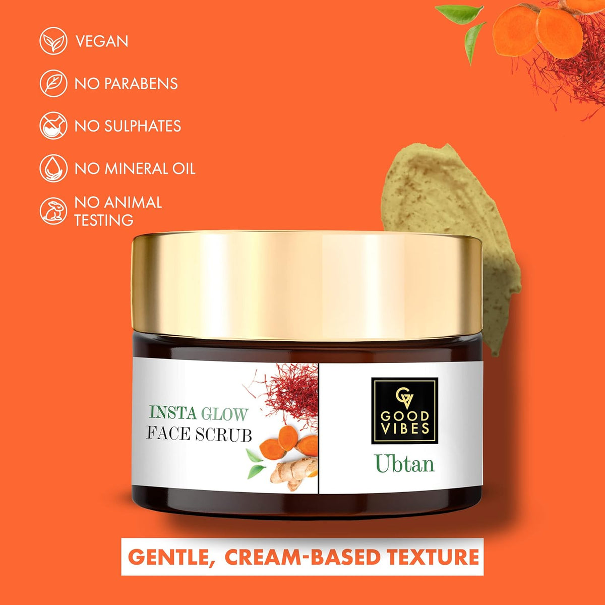 Good Vibes Ubtan Insta Glow Face Scrub - 50 gm Exfoliator - Image 5