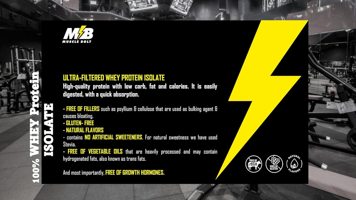 Muscle Bolt 100% Whey Protein Isolate, Chocolate Flavour, 2 lb - Image 5