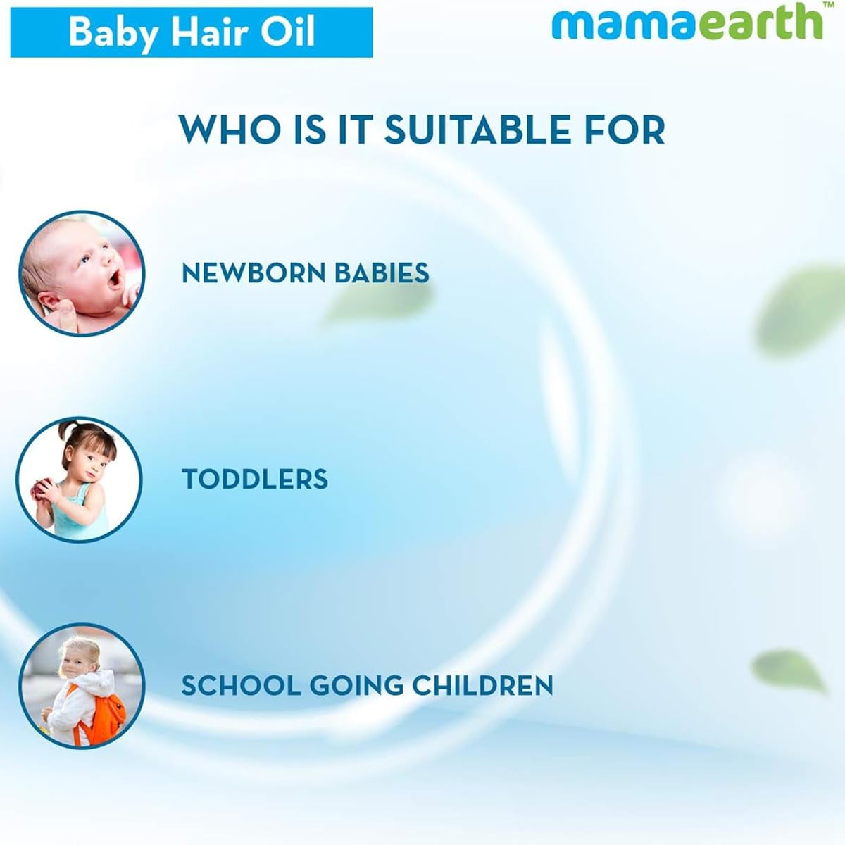Mamaearth Nourishing Baby Hair Oil - Almond, Avocado & Coconut Blend, 200ml - Image 4